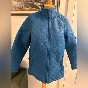 Women's Blue Quilted Puffer Fleece lined Jacket Medium
